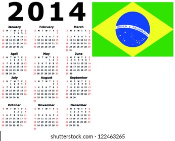 2014 Calendar Flag - Brazil