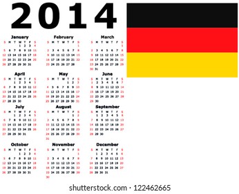 2014 Calendar Flag - Germany
