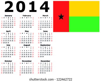 2014 Calendar Flag - Guinea Bissau