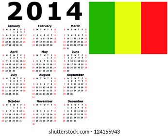 2014 Calendar Flag - Mali