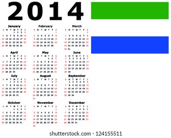 2014 Calendar Flag - Sierra Leone