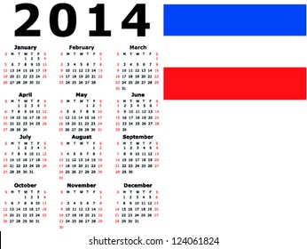 2014 Calendar Flag - Yugoslavia