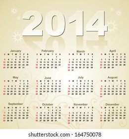 2014 Calendar. Happy New Year!