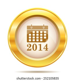 2014 calendar icon. Internet button on white background. EPS10 vector. 