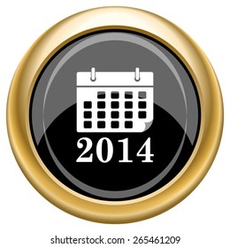 2014 calendar icon. Internet button on white  background. EPS10 Vector. 