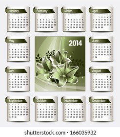 2014 Calendar. Illustration.