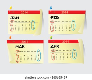 2014 Calendar : Illustrator EPS10