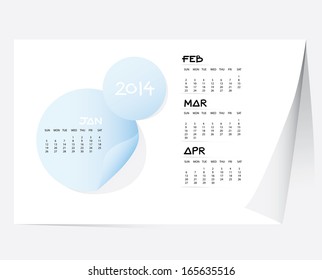 2014 Calendar : Illustrator EPS10
