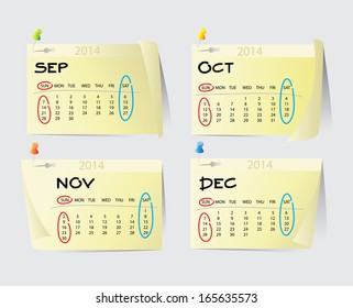 2014 Calendar : Illustrator EPS10