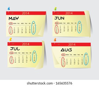 2014 Calendar : Illustrator EPS10