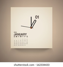 2014 Calendar January Notebook Design Vector