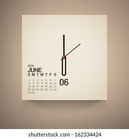 2014 Calendar June Notebook Design Vector