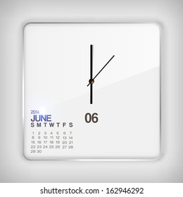 2014 Calendar June Notebook Design Vector