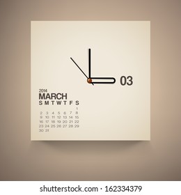 2014 Calendar March Notebook Design Vector