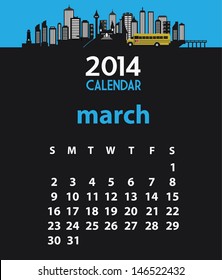 2014 calendar March (vector)