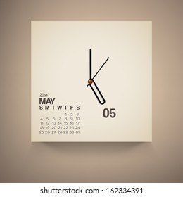 2014 Calendar May Notebook Design Vector