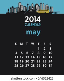 2014 calendar May (vector)