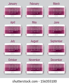 2014 Calendar. Modern Design.