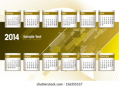 2014 Calendar. Modern Design.