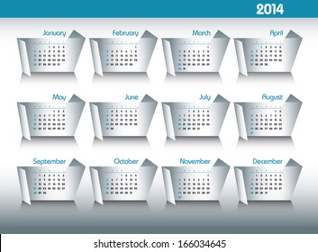 2014 Calendar. Modern Design.