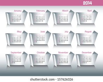 2014 Calendar. Modern Illustration.