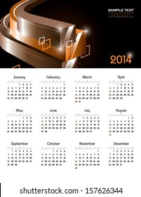 2014 Calendar. Modern Illustration.