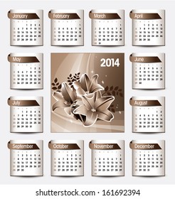 2014 Calendar. Modern Illustration.