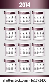 2014 Calendar. Modern Illustration.