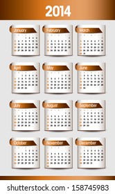2014 Calendar. Modern Vector Design.