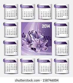 2014 Calendar. Modern Vector Design.