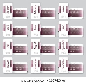 2014 Calendar. Modern Vector Design.