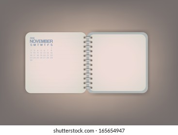 2014 Calendar Notebook Design Vector 