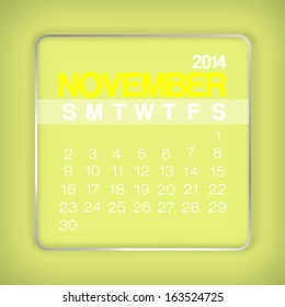 2014 Calendar November Design Vector 