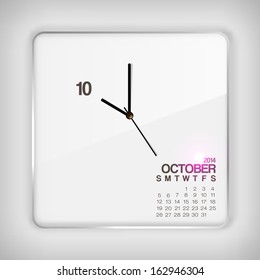 2014 Calendar October Notebook Design Vector