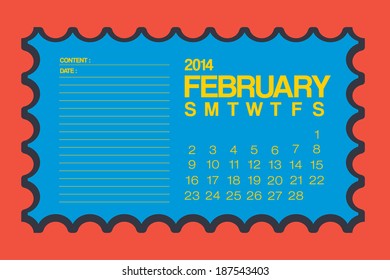 2014 Calendar Stamp Design Vector