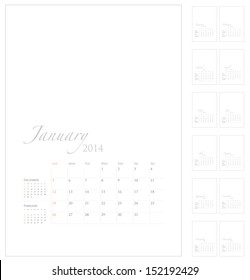 2014 Calendar template with picture space