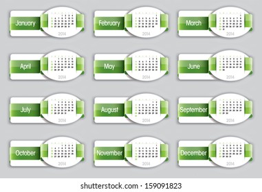 2014 Calendar. Vector Design.