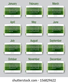 2014 Calendar. Vector Design. Eps10 Format.