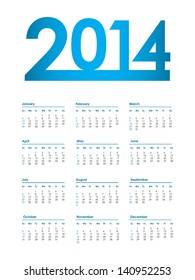 2014 calendar, vector eps10 illustration