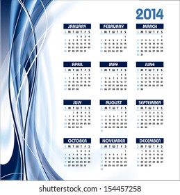 2014 Calendar. Vector Illustration.