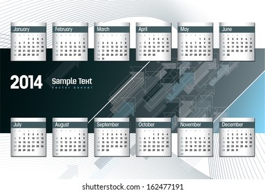 2014 Calendar. Vector Illustration.