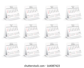 2014 calendar - vector illustration