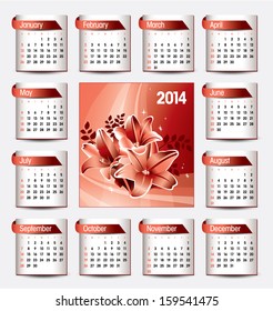 2014 Calendar. Vector Modern Design.