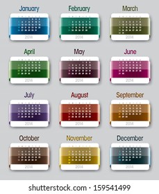 2014 Calendar. Vector Modern Design.