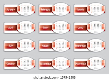2014 Calendar. Vector Modern Design.