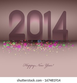 2014 celebration background with soft stylish color concept