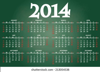 2014 Chalk Board Calendar