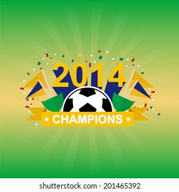 2014 Champions celebrate and background