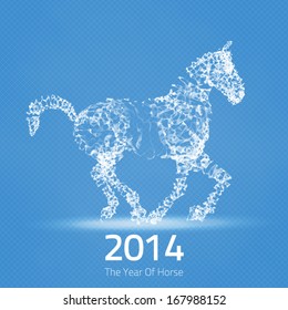 2014 Chinese New Year of the Horse abstract mesh composition. Abstract vector horse. Year of the horse. 
