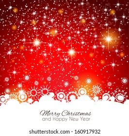 2014 Christmas Colorful Background with a waterfall of ray lights and a lot of baubles and stars.